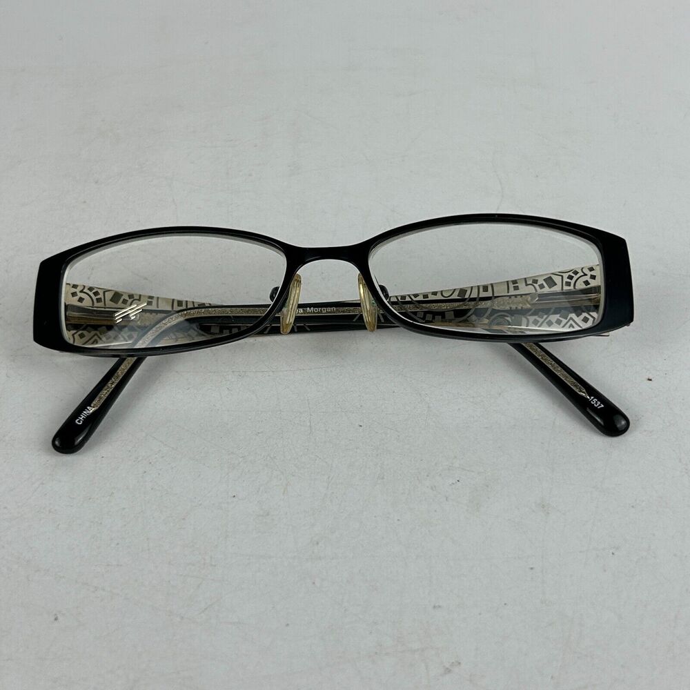 Chelsea Morgan CM 1010 BK Eyeglasses Womens Frames Black Rectangular‎ 50-16-135